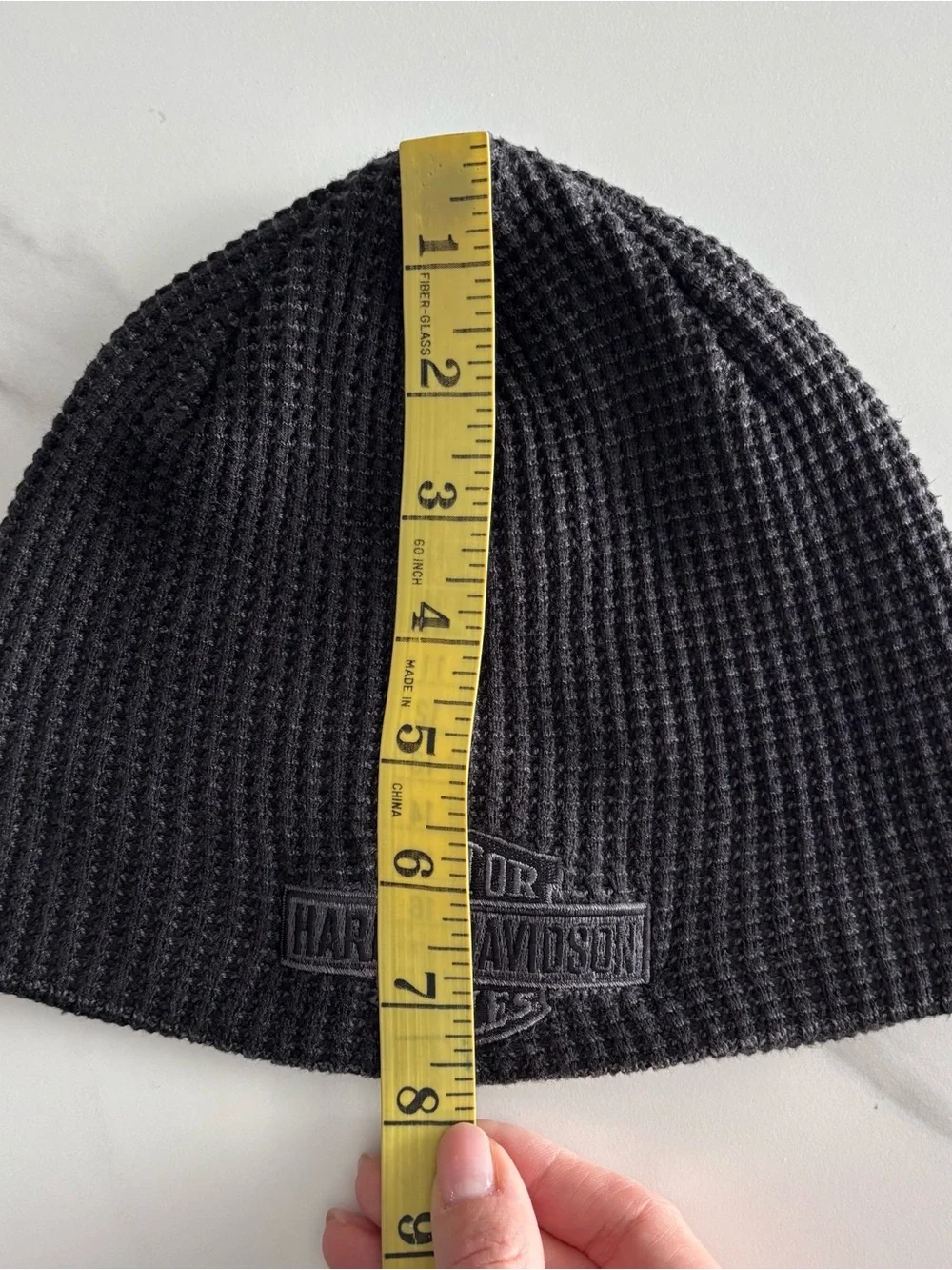 Harley-Davidson Black Waffle Knit Beanie with Embroidered Logo